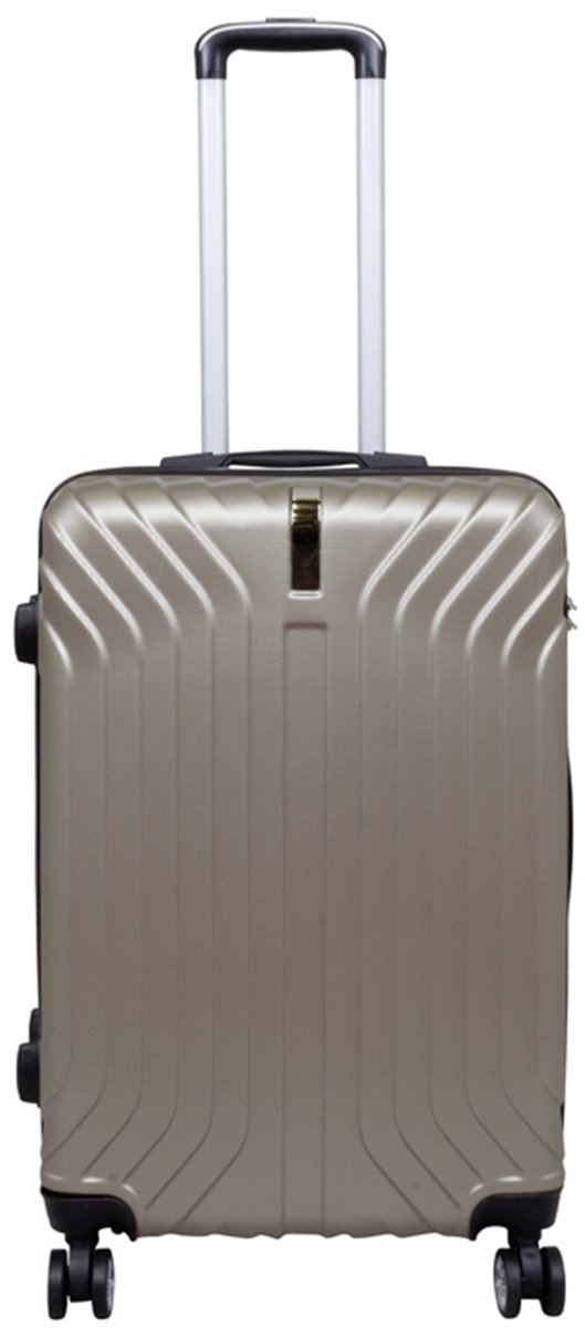 Koffer Palma maat M - Reiskoffer met cijferslot op 4 dubbele zwenkwielen - Stevig ABS - 58 Liter - Goud - ca. 67x45x26 cm