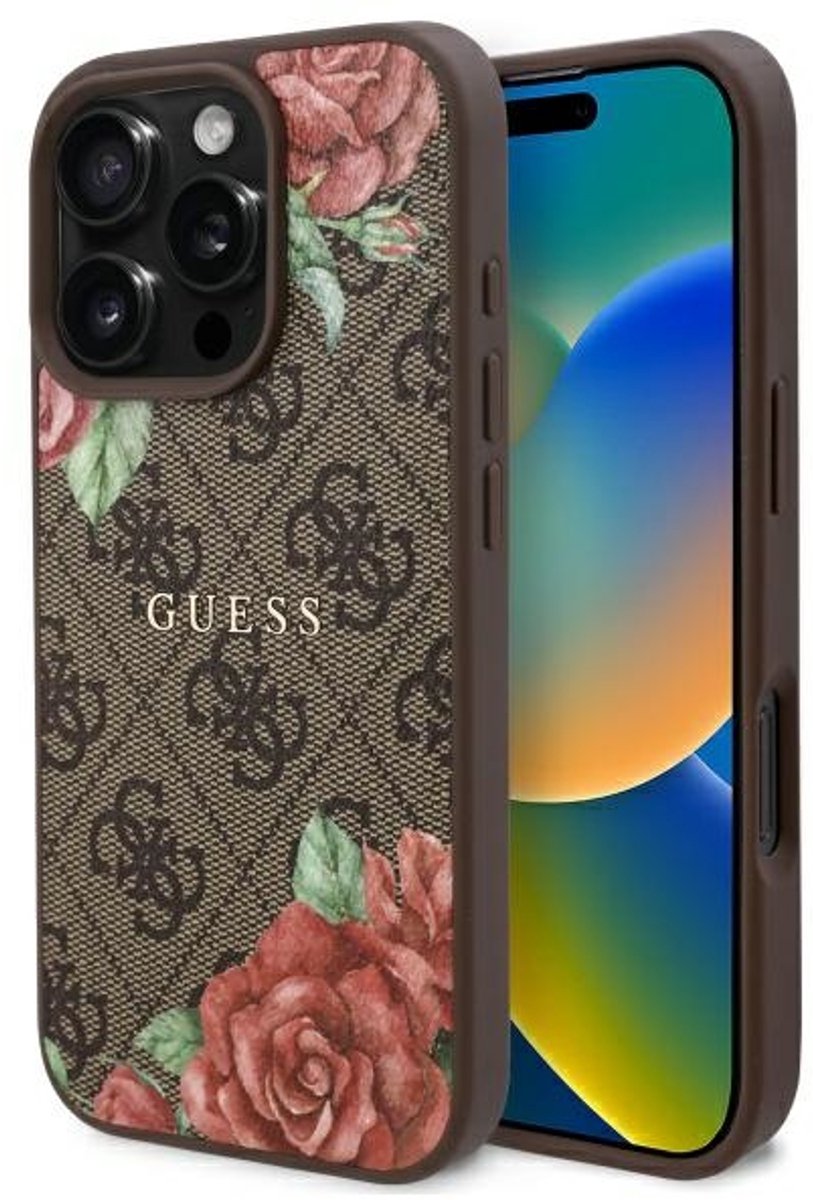 Guess Case Voor Iphone 16 Pro Max 6.9 Hardcase Voor Magsafe Blooming Patterns