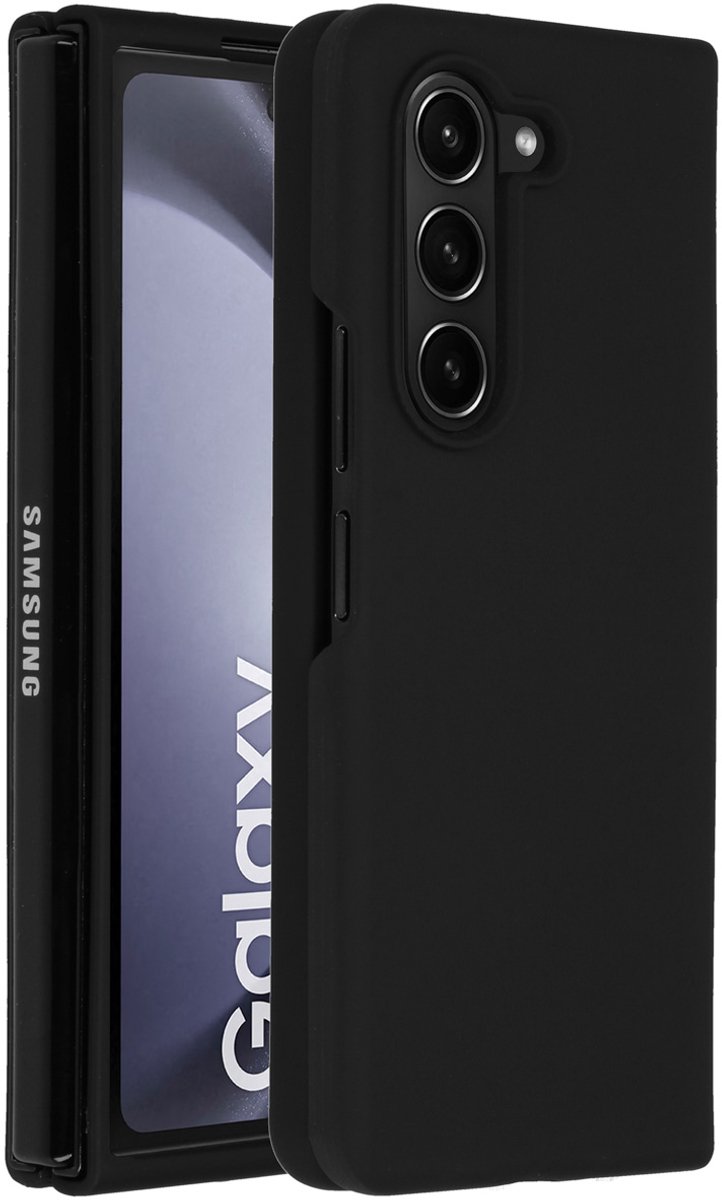 Accezz Hoesje Geschikt voor Samsung Galaxy Z Fold 5 Hoesje Siliconen - Accezz Liquid Silicone Backcover - Zwart