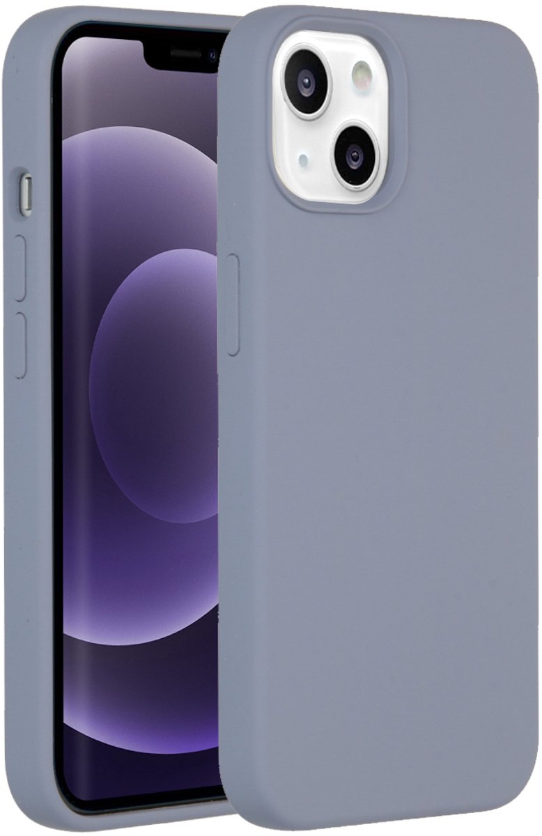 Accezz Liquid Silicone Backcover voor de iPhone 13 hoesje - Paars, Lavender Gray
