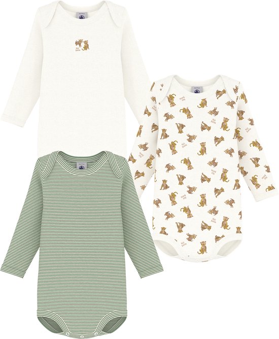 Petit Bateau Ensemble body manches longues en coton imprimé léopard pour bébé