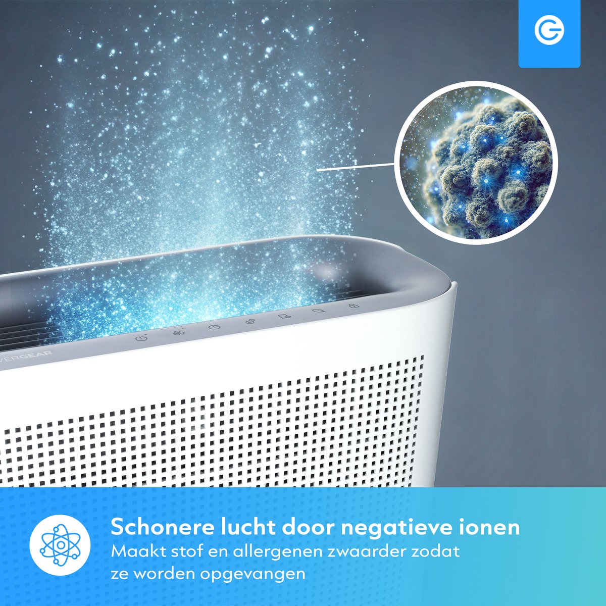 Luchtreiniger XL met App - 360 m3 - Air Purifier - Luchtreinigers met HEPA Filter en Ionisator - Werkt tegen Huisstofmijt, Hooikoorts, Allergie - Silvergear — afbeelding 4