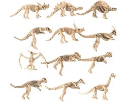 JGS Premium - Set van 12 opgravingsfossielen dinosaurus skelet simulatie speelgoed voor kinderen en archeologie liefhebbers
