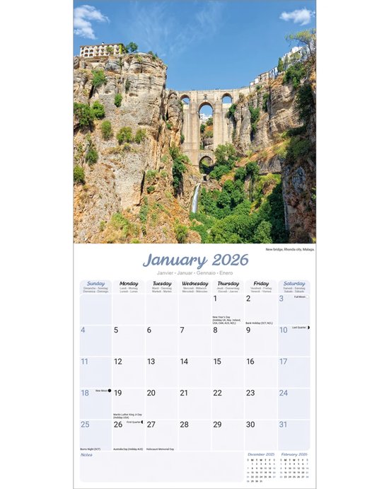 Calendario de pared 2025 finocam espiral 25 x 40 cm camino - Material