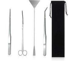 4-in-1 Aquascaping en Aquarium Set - Aquascape tool - Aquarium accessoires - Aquarium reinigingsset - Aquarium set voor plantenverzorging - Met Aquarium Schaar, Aquarium Pincetten en Aquarium Spatel - Voor Aquascaping en Aquarium Planten