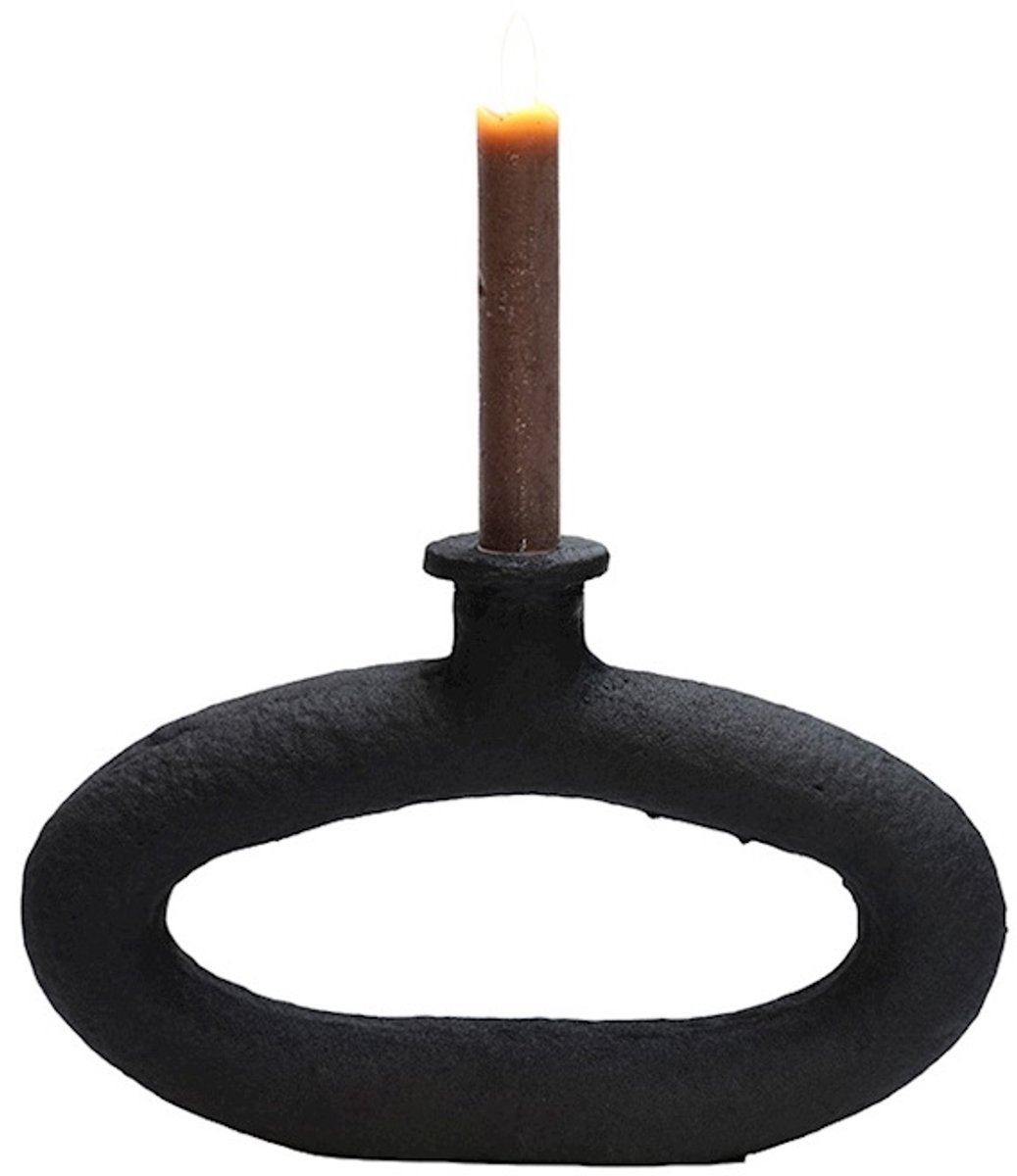 Vase The World Kandelaar Rocha | Large | rough black | L26 x B4 x H16 cm zwart