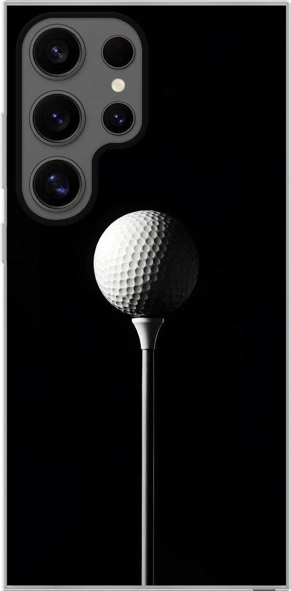 Telefoonhoesje Geschikt voor Samsung Galaxy S24 Ultra hoesje - Golfbal - Minimalistisch - Wit - Siliconen Telefoonhoesje Telefoonhoesje