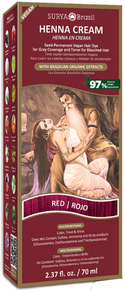 Surya Brasil Henna Haarverf Creme - Red - 70 ml