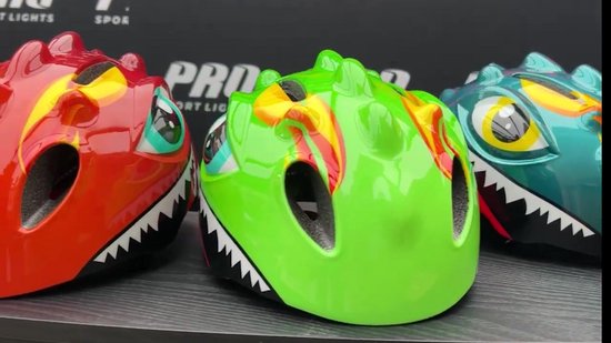 Kinderhelm Jongens Groen - Fietshelm Kind Dino Extra Small 46 - 51cm - Kinderfietshelm XS