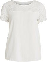 Buy Vila VIELLETTE SATIN L/S SHIRT/SU - NOOS - Snow White
