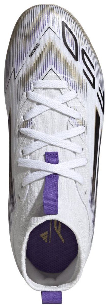 Witte Adidas F50 League Mid voetbalschoenen met multicolour details, synthetisch materiaal, maat 33, smalle pasvorm.
