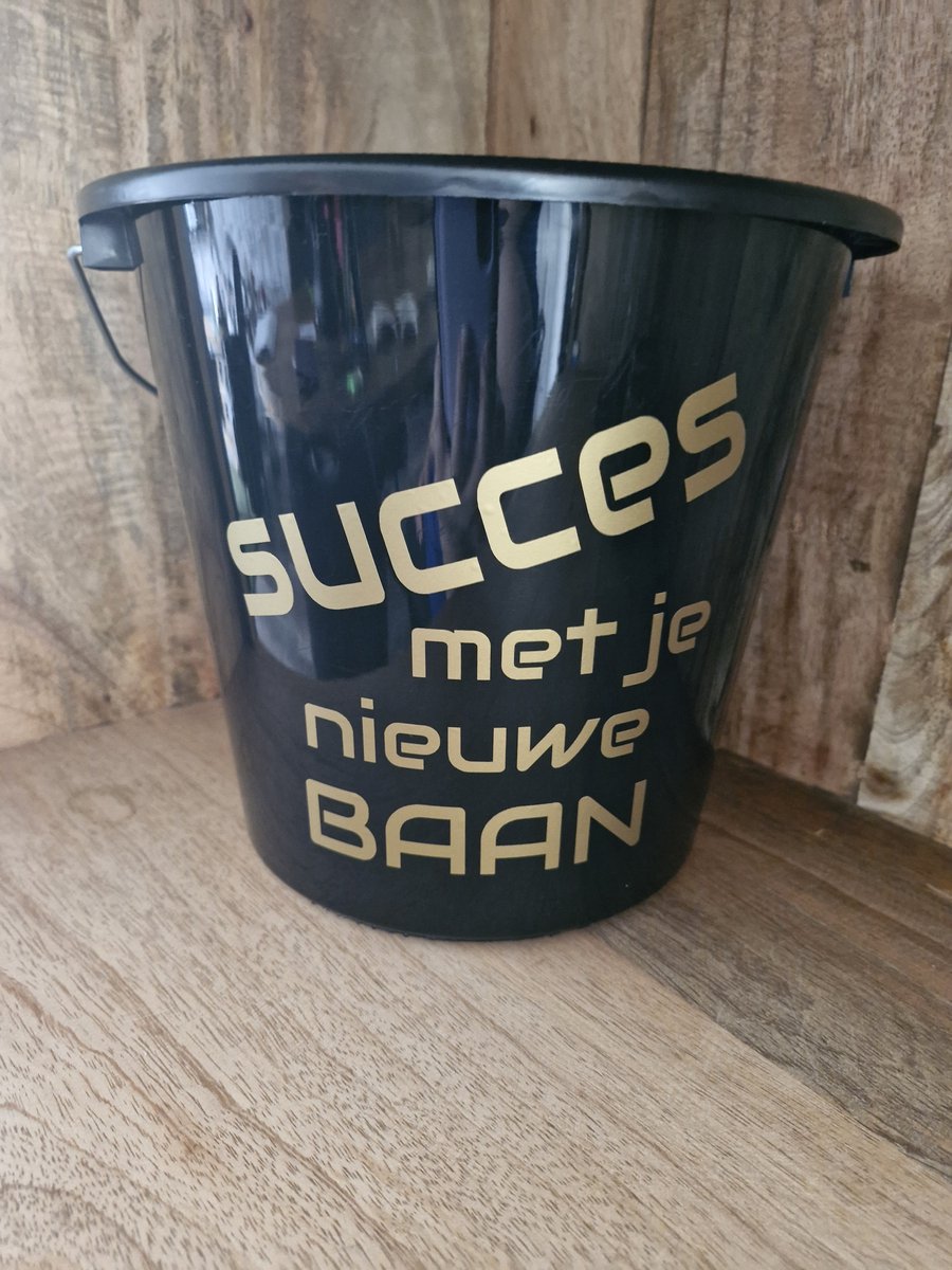 Cadeau emmer. Succes met je nieuwe baan. Bouwemmer 12 Liter