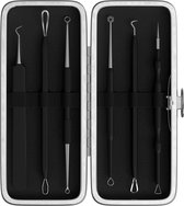 Fritzline® - Dissolvant de points noirs en acier inoxydable - Dissolvant de points noirs - Set d'élimination de l'acné - Dissolvant de points noirs - Dissolvant de points noirs - Étui noir de Luxe