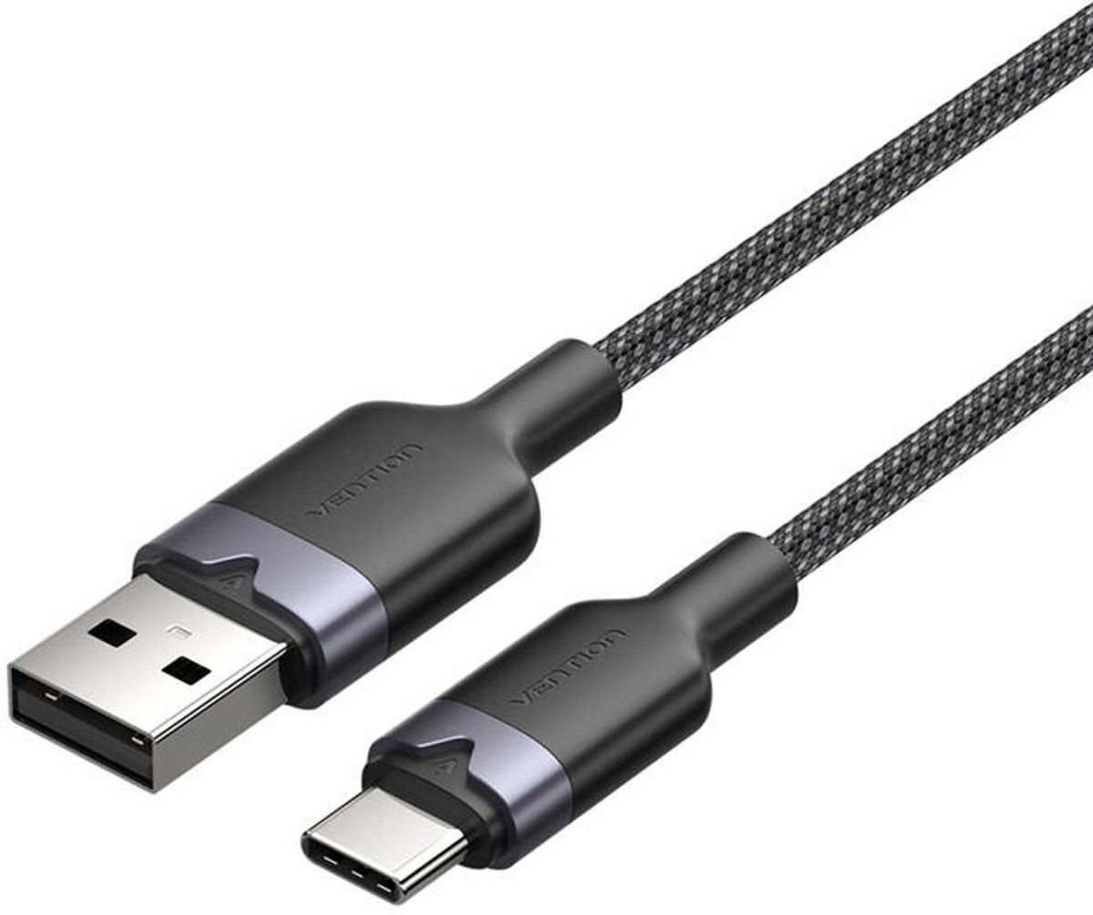 Vention Usb 2.0 A Naar Usb-C 3A Snellaadkabel Voor Telefoons 1M