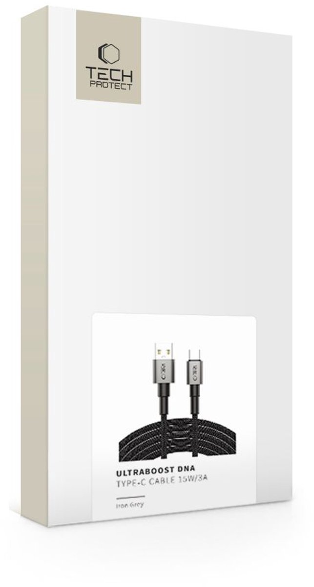 Tech-Protect Usb-C-Kabel 15W 3A Voor Het Opladen Van Telefoons 3M Snel Opladen