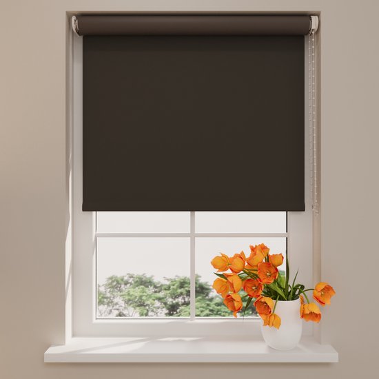 Store enrouleur occultant Radeco® - Easy Match - Marron foncé - 170 x 190 cm - Store enrouleur sans perçage - Dimensions de 40 à 240 cm de large