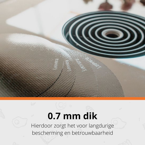 Louvera Inductie Beschermer Set – Hittebestendig tot 280 ºC – Panbeschermers - Afdekplaat voor Kookplaat - Inductie Mat Voor Elk Formaat - 4 stuks – Inductie mat – Onderzetter - Incl. E-book - Geschikt voor Booster Functie - Zwart