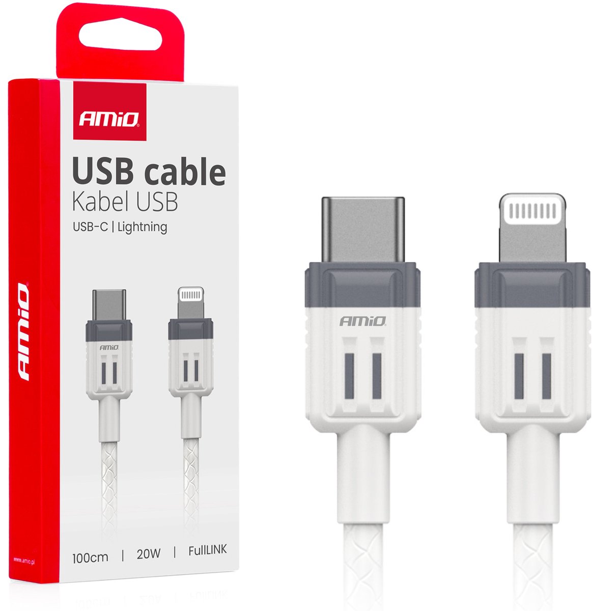 AMiO USB-C naar Lightning Kabel 20W 100cm FullLINK – 03910