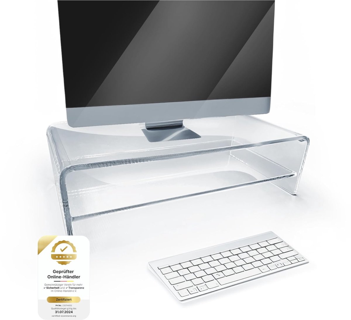 Image of Acryl Monitorverhoging - Ergonomisch Ontwerp - 1 stuk - 10 cm Hoogte