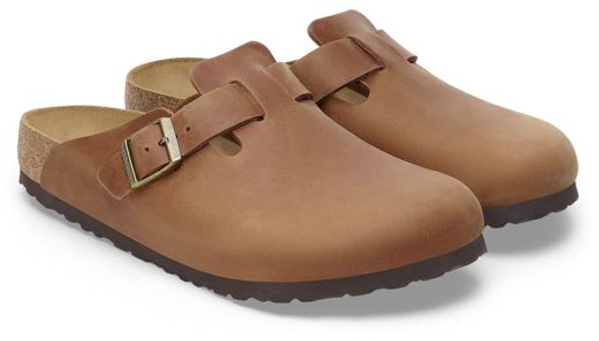 Birkenstock Boston Regular Fit Natural Leather Oiled Regular Beige