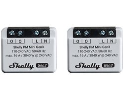 Shelly Set Van 2 Pm Mini Gen3 Controllers Voor Wifi Bluetooth Automatisering
