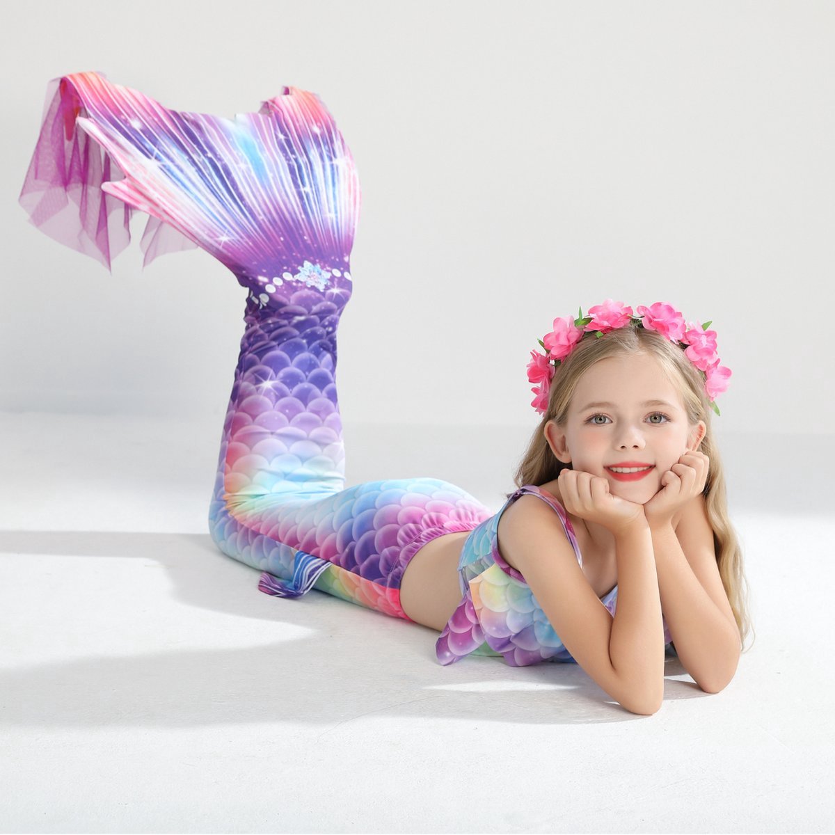 Damesbikini - Zeemeerminstaart Bikini Verkleedset (Blauw, Paars en Roze) | Bikini met staart | Zeemeerminstaart | Prinsessenjurk | Zeemeermin verkleedset voor meisjes | — afbeelding 2