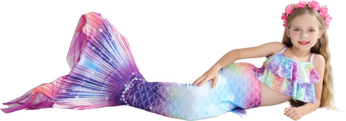 Damesbikini - Zeemeerminstaart Bikini Verkleedset (Blauw, Paars en Roze) | Bikini met staart | Zeemeerminstaart | Prinsessenjurk | Zeemeermin verkleedset voor meisjes | — afbeelding 9