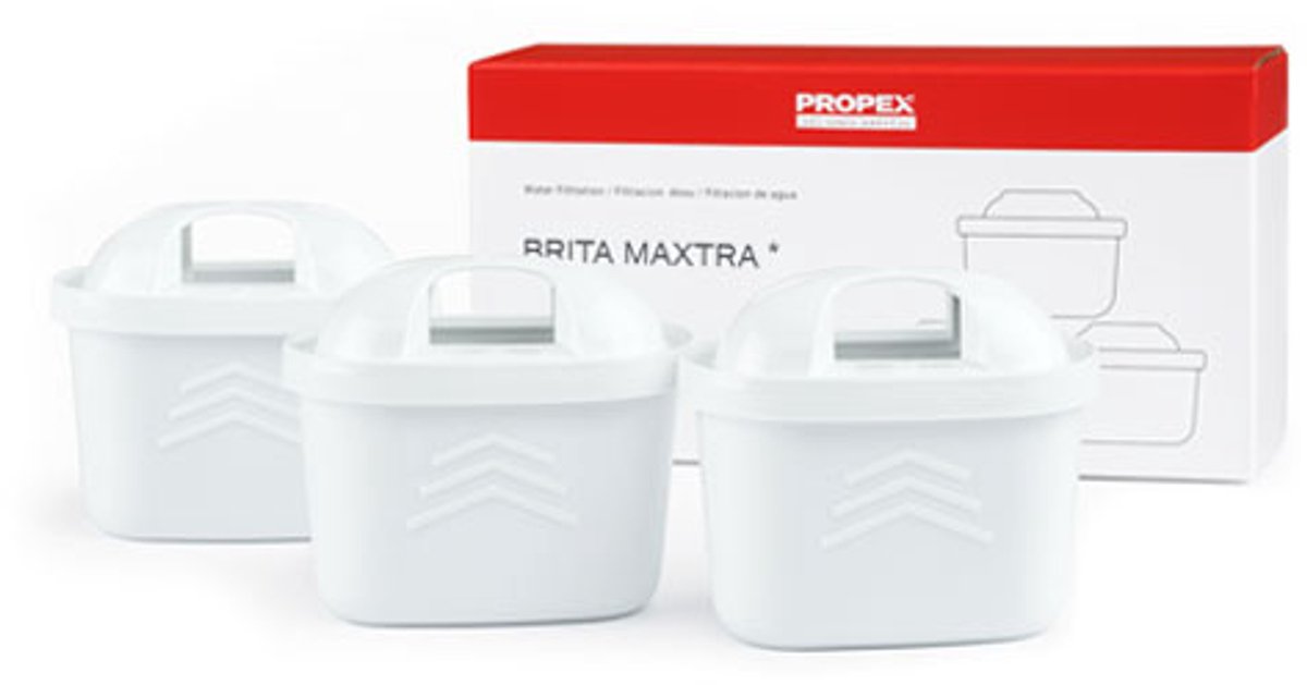 Propex Parts Universele Waterfilter - Geschikt voor BRITA MAXTRA 3 - Compatible met Brita, Bosch, Laica, Aquaphor, en Dafi - 3 stuks