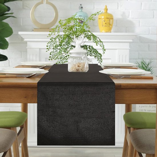 YUNSHANGHE Tafelloper, waterdicht, 40 x 240 cm, lente, modern, linnenlook, afwasbaar, tafelband, perfect voor eetkamer, party, feestdag, decoratie (geel