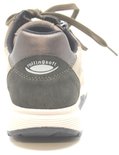 Achterkant bruine Gabor sneaker met "rollingsoft" logo op de hiel.