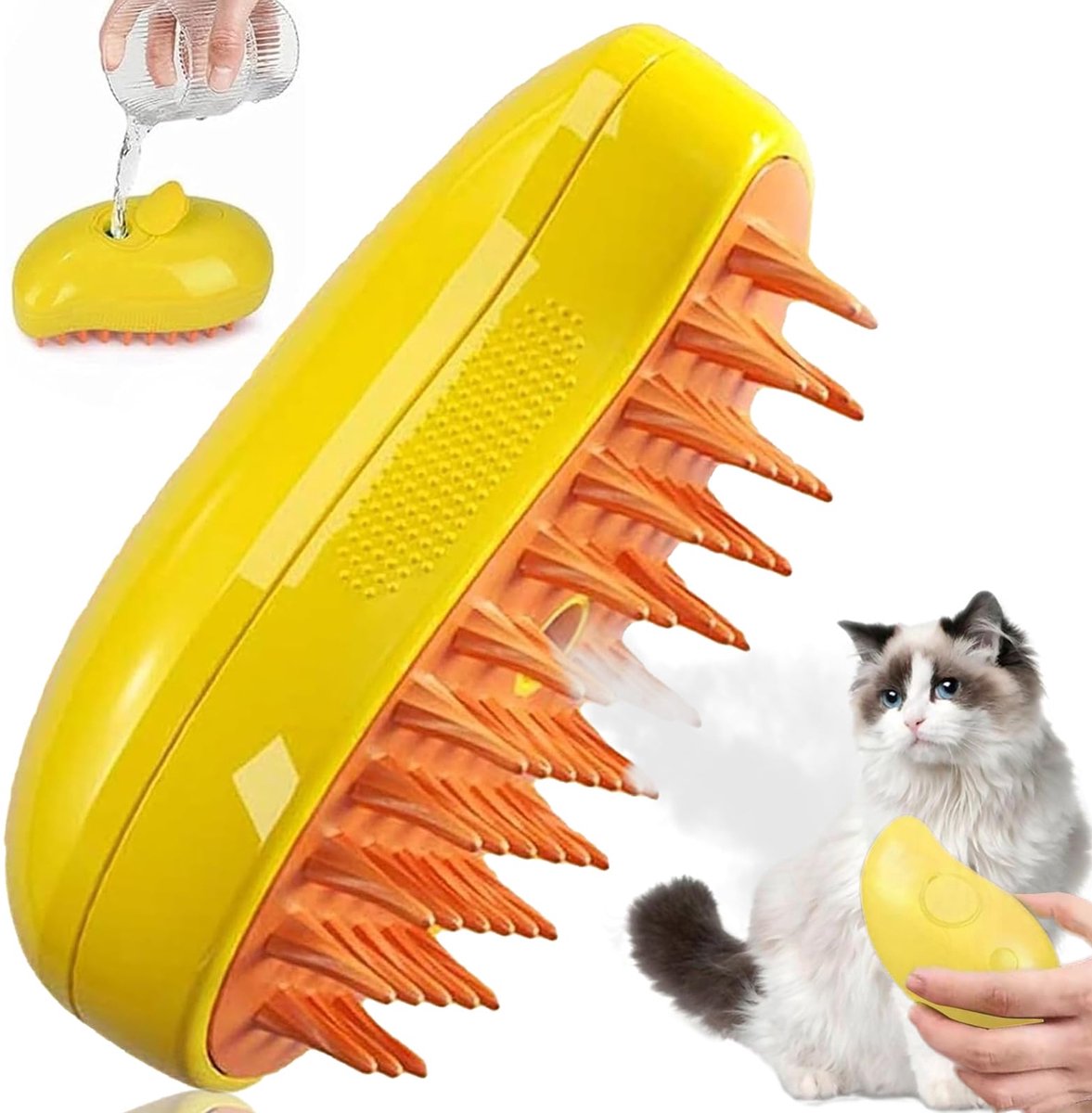 Ibenzoa® Kattenborstel met stoom voor comfortabele en effectieve verzorging van katten en honden