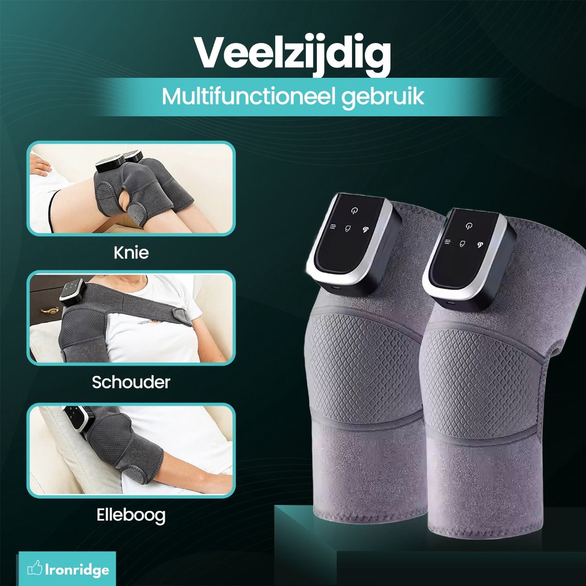 Ironridge® Knie Massage Apparaat met Infrarood Therapie - afbeelding 2