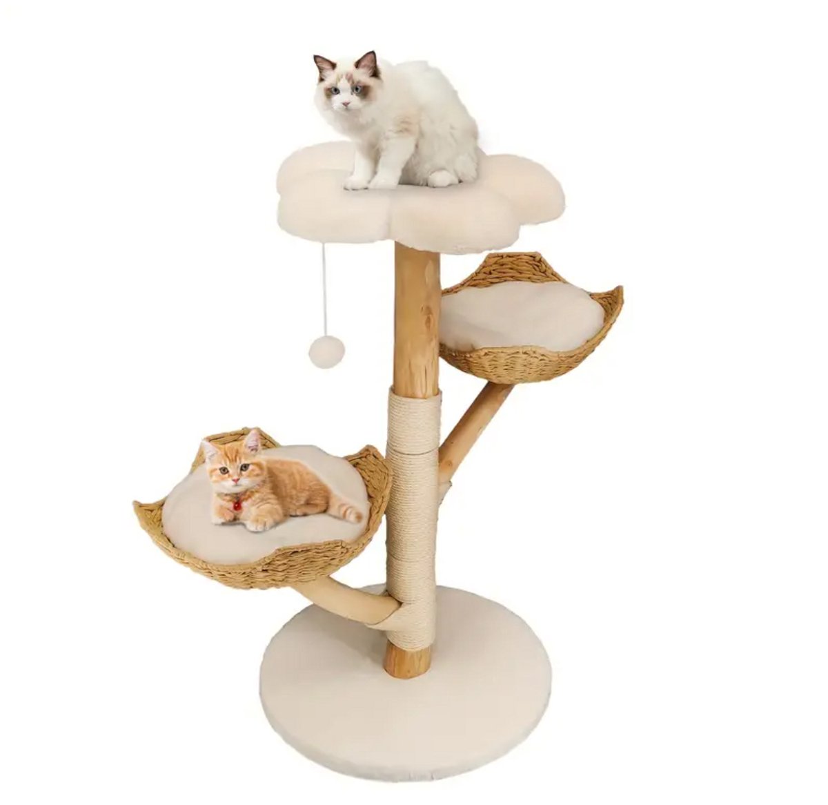 Design Kattenboom – 60x110 cm – Meerdere Niveaus met drie zitstokken