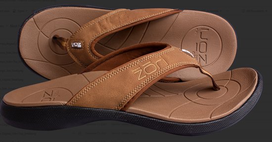 Neatfeat - Slippers Zori - Cognac Noir