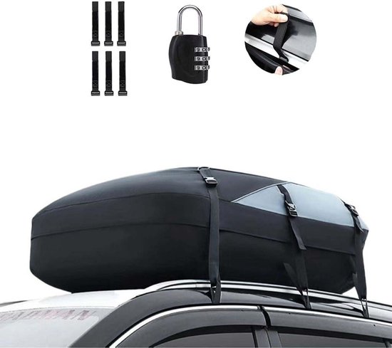 Dakkoffer set – 550 liter – waterdicht – zwart – opvouwbaar