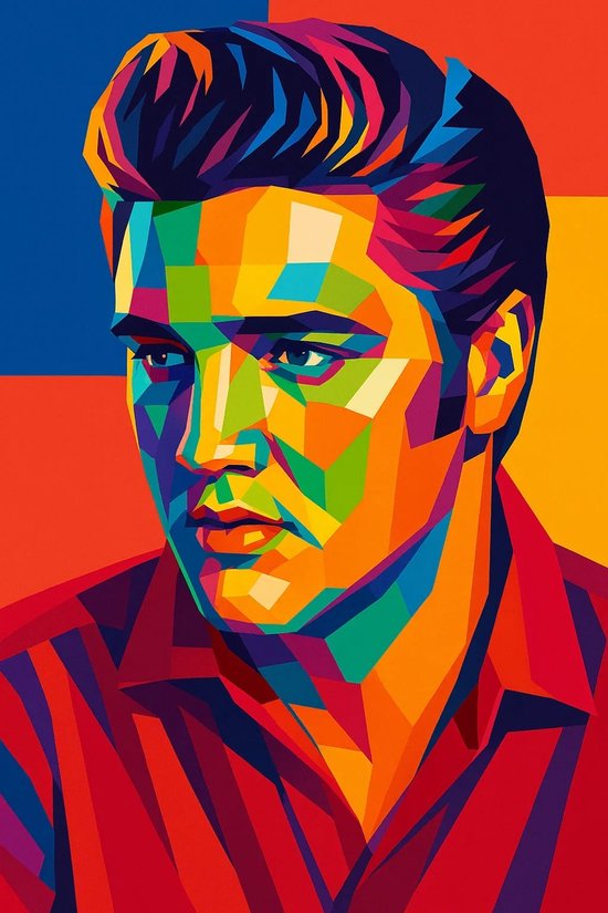 Elvis Presley Poster - Muziek Posters - Pop Art - Celeb - Muzieklegende - Wanddecoratie Woonkamer - 180 gram papier - S6709WV - Formaat 50 x 70cm