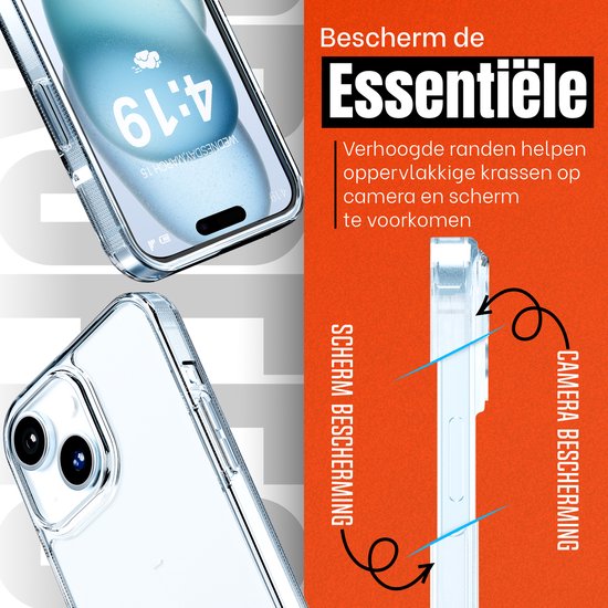 L-FADNUT Hoesje Voor IPhone 15 – Transparant Met Echte Gedroogde Bloemen En Glitter, Schokbestendig, Siliconen Bumper, Handgemaakt