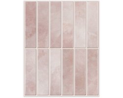 24Supply Plaktegels - 10 Stuks - Glans - Roze - 25.4cmx20cm