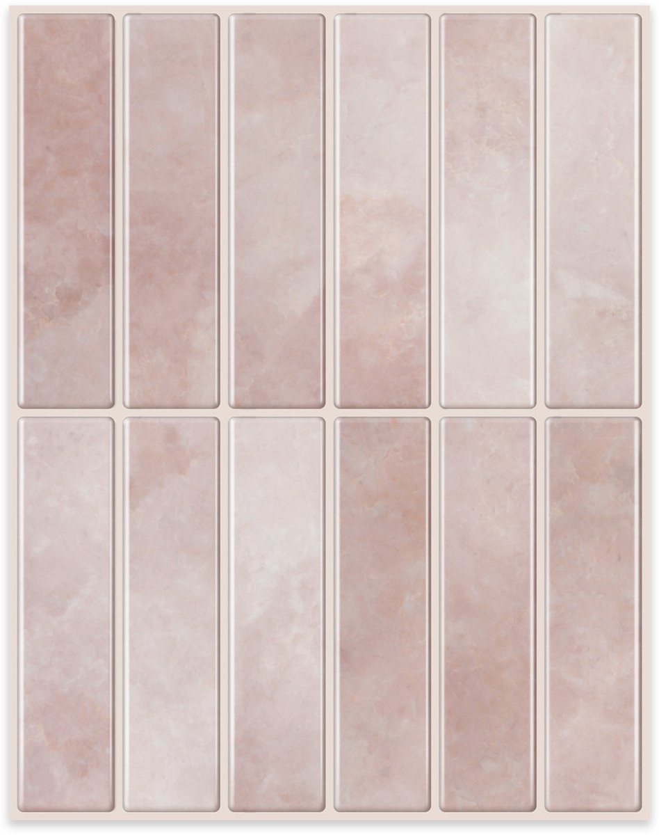 24Supply Plaktegels - 10 Stuks - Glans - Roze - 25.4cmx20cm