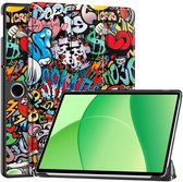 Coverup Tablethoes geschikt voor OPPO Pad SE Hoesje - Tri-Fold Book Case met Wake/Sleep - Graffiti