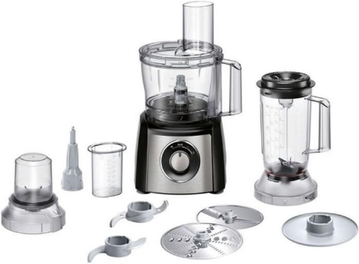 Thuys – MultiTalent 3 Foodprocessor – MultiLevel6 Mes – SmartStorage – Mixeropzetstuk – 800 Watt – 30 Functies – Zwart