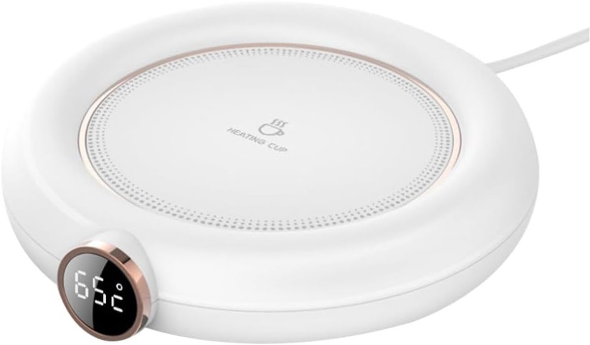 Warmhoudplaat voor mok of beker - Plaat om te verwarmen - Koffiekopverwarmer - Theebekerwarmer - Thermische warmhoudplaat - Warmhoudonderzetter - USB-koffiewarmer voor thuisgebruik op kantoor of op het bureau- Wit