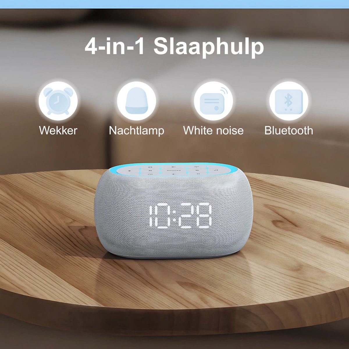 Neveda Digitale Wekker – White Noise Machine met Geluiden – Nachtlamp licht & Bluetooth Speaker – Brown Noise Machine - Voor Slaapkamer, Baby, Kinderen & Volwassenen — cadeau in Gadgets - foto 2