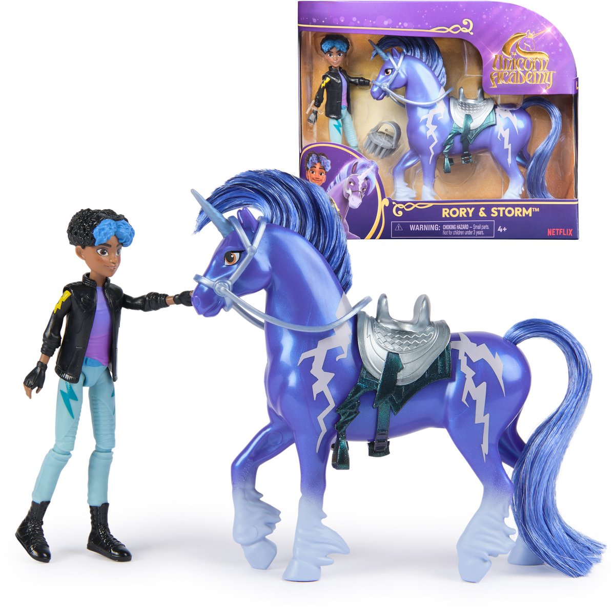 Unicorn Academy - rory & storm-set met 2 rijaccessoires en haarstyler - poppen en eenhoornspeelgoed