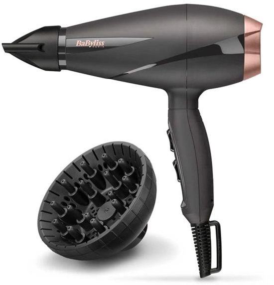 BaByliss Smooth Pro 2100 Föhn 6709DE - Fohn met diffuser en blaasmond - Haardroger - Professionele AC-Motor - 2100 Watt - Coolshot