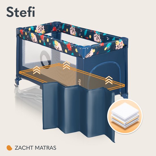 Lionelo Stefi 2-in-1 Campingbed & Box - Co-Sleeper - Zij-ingang met Ritssluiting - Tot 15 kg - 125x65 cm - LockGuard - Inclusief Transporttas - Voor 0-36 Maanden van LIONELO — afbeelding 4
