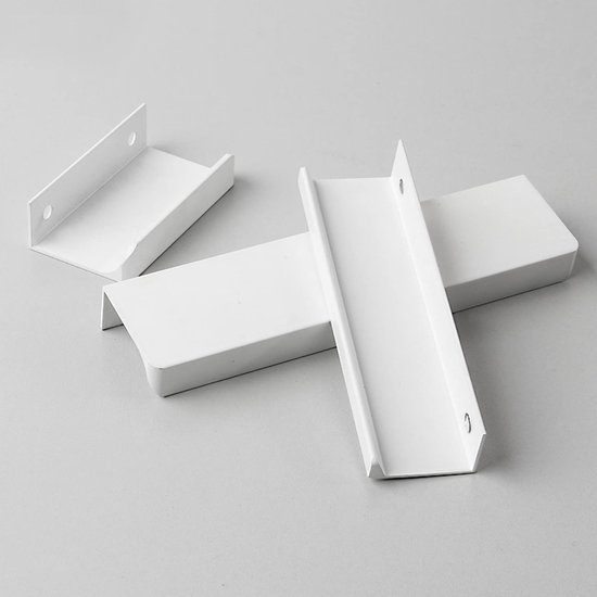 JNRFTY 10 stuks witte handgrepen, verborgen moderne meubelgrepen, keukengrepen, ladegrepen, aluminium met 20 schroeven, keukenhandgrepen, gatcentrum, 256 mm