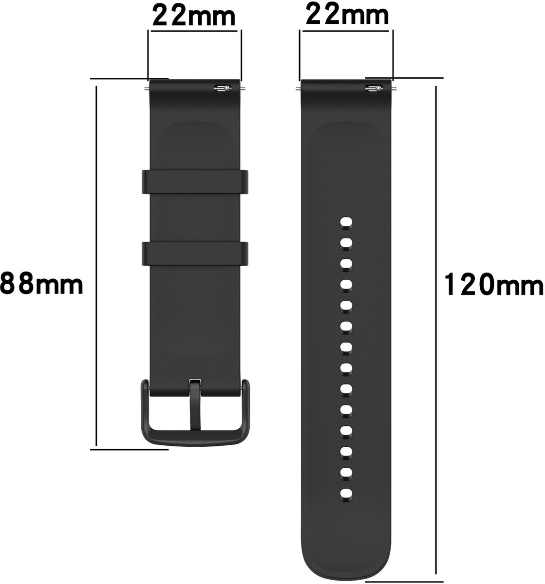 Siliconen armband Geschikt voor Huawei Watch 3/GT 2 en Samsung Galaxy Watch 3