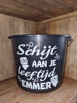 Cadeau emmer schijt aan je leeftijd 50. Bouwemmer 12 Liter Abraham.Sarah