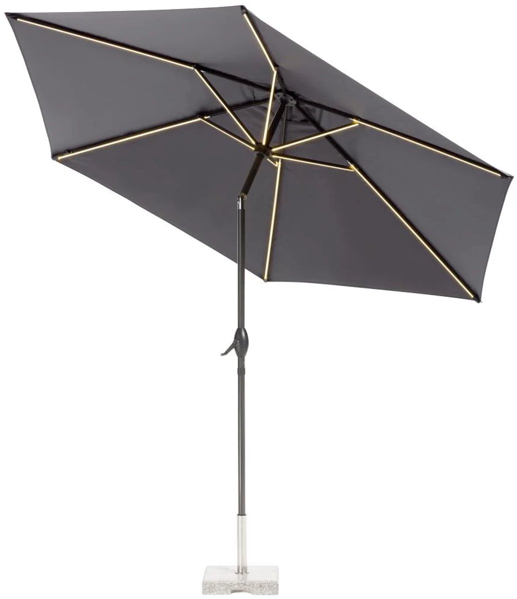 Livarno home Parasol 293 x 251 cm - Antraciet - Met Solar LED Verlichting